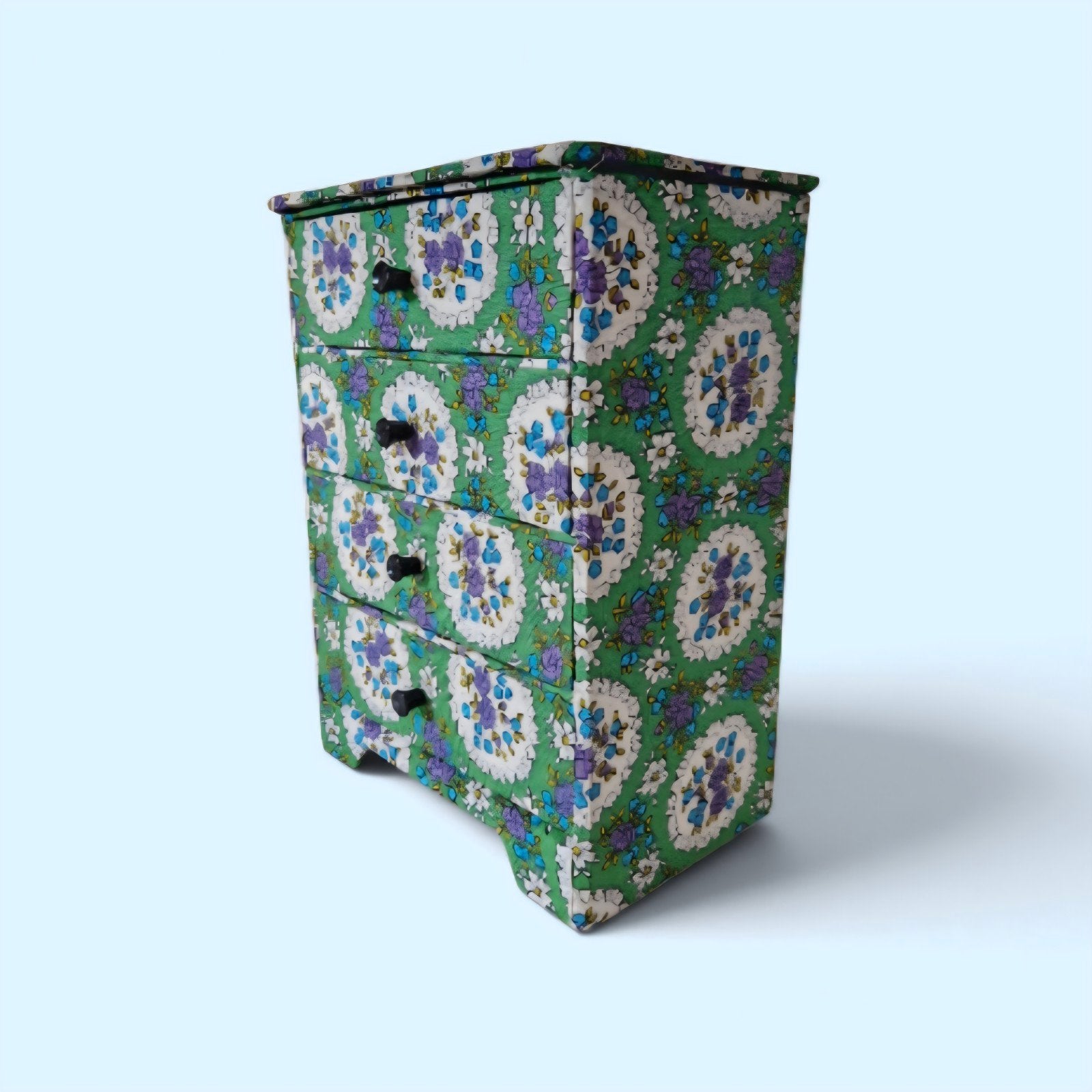 Vintage jaren 50 juwelenkastje met bloemenprint, Ophalen of Verzenden