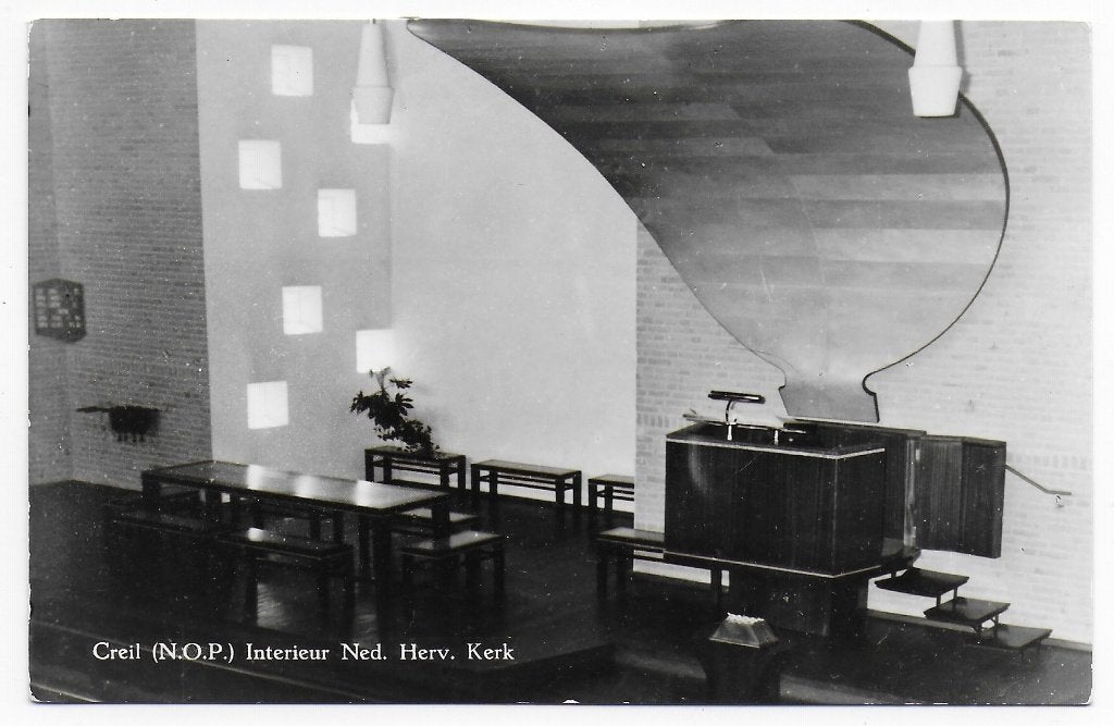 Creil Interieur Ned Herv Kerk Ansichtkaart ( B7789), Ophalen of Verzenden, 1940 tot 1960, Ongelopen, Noord-Brabant