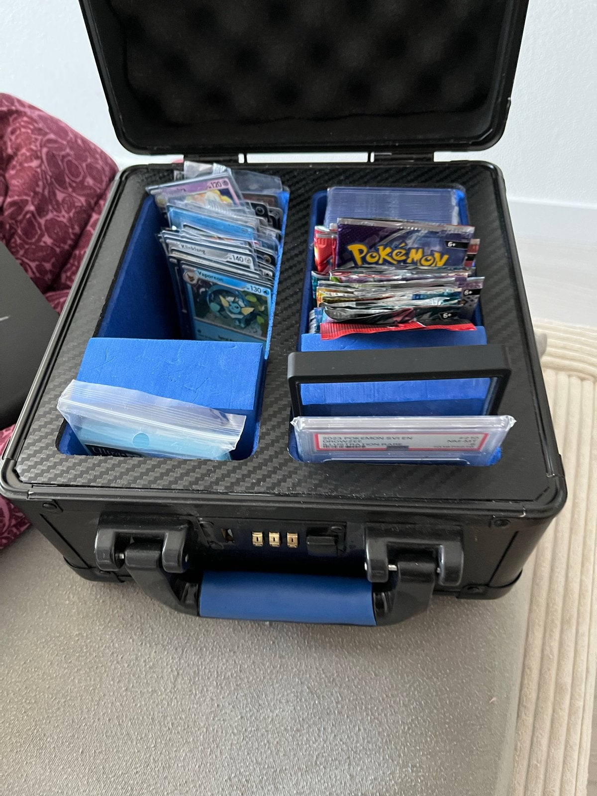 Pokemon Slab Koffer met EX/Full Art kaarten, &1 psa 8 slab