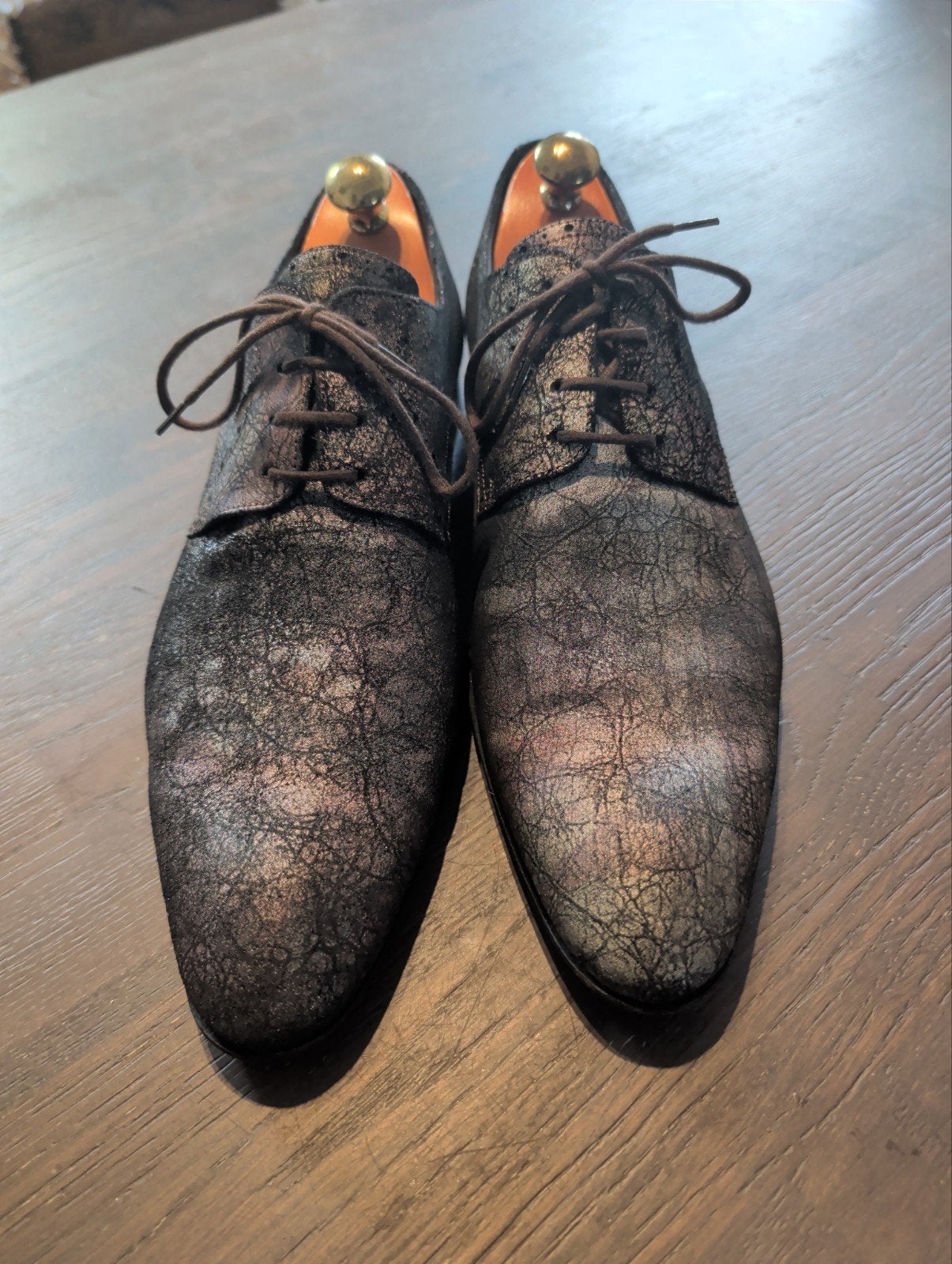Mascolori Herenschoenen Maat 43 Goud/Zwart Webbed Patroon, Mascolori, Overige kleuren, Ophalen of Verzenden, Gedragen