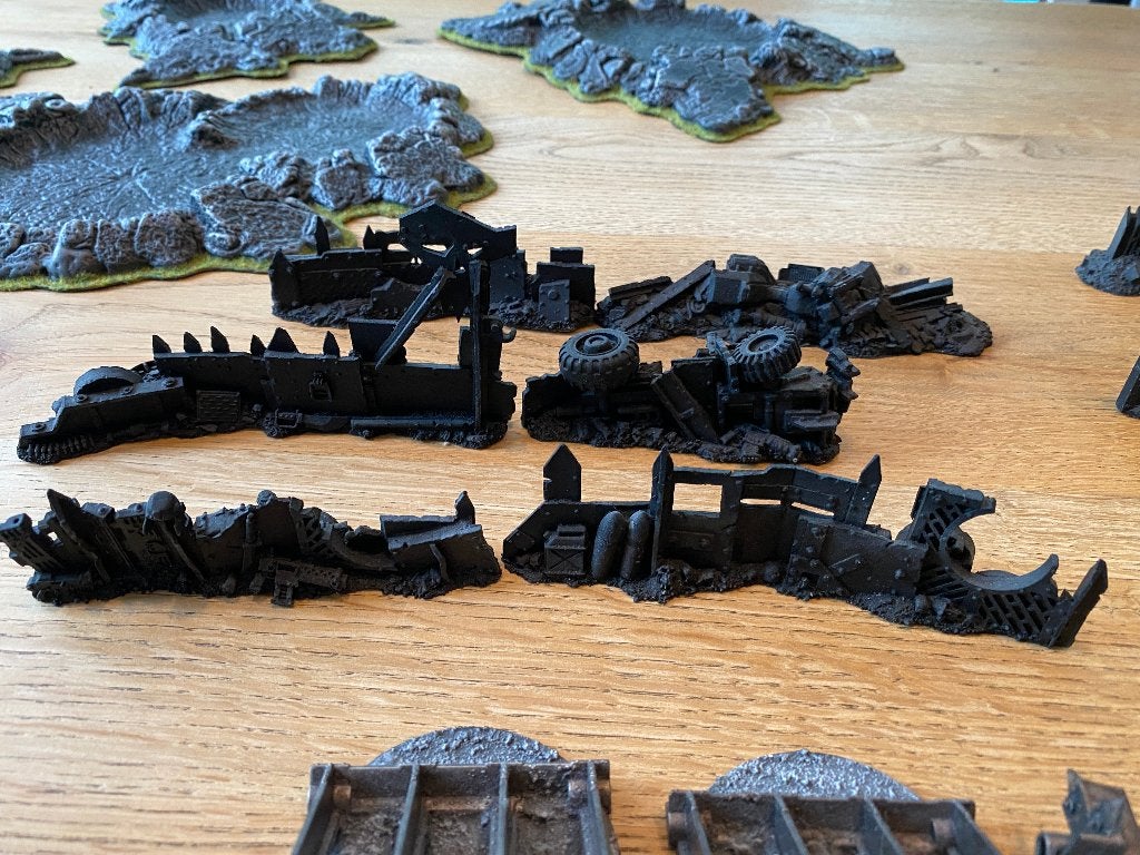 Warhammer 40K Ork Barricades OOP - complete set van 6, Ophalen of Verzenden, Gebruikt, Warhammer 40000, Toebehoren