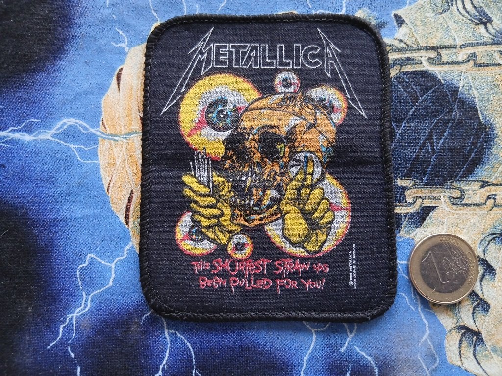 Metallica zeer zeldzame 1990 The Shortest Straw....patch 85, Verzenden, Nieuw, Foto of Kaart