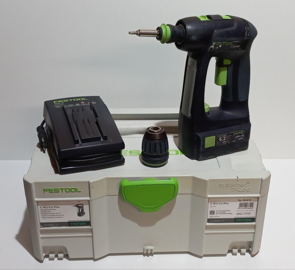 Festool C18 Li 5,2-Plus accuschroef- / boormachine, Doe-het-zelf en Verbouw, Gebruikt, Variabele snelheid, Minder dan 400 watt