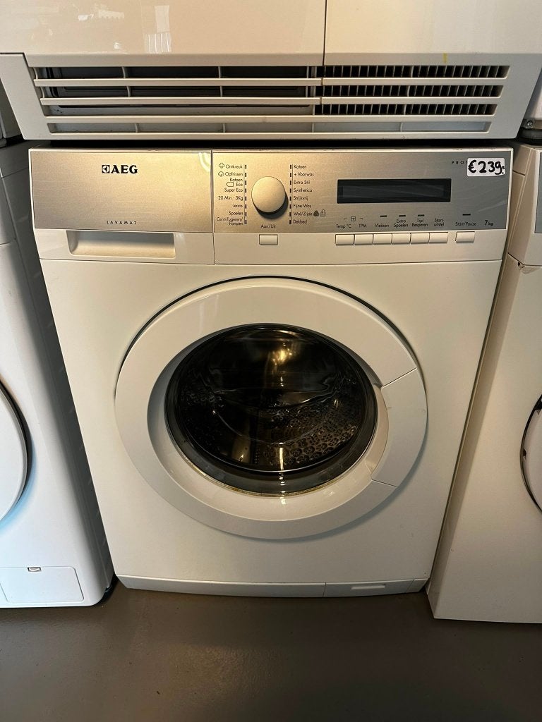 Gebruikte AEG wasmachine 7 kg 1400 toeren met Stoom functie, Gebruikt, Handwasprogramma, Voorlader, Nb