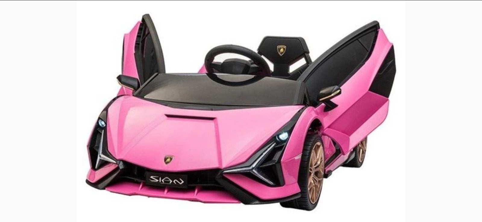 Roze Lamborghini Sián Kinderauto - Elektrisch met Afstandsbe, Kinderen en Baby's, Zo goed als nieuw