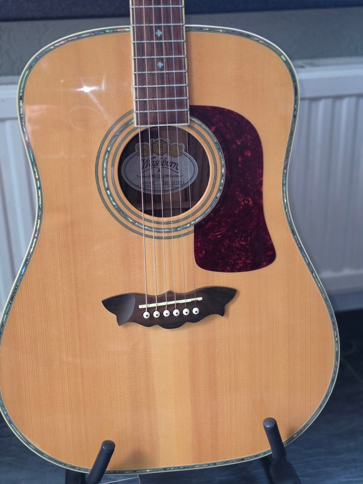 Very rare Washburn WD48S Timbrewood acoustic guitar, Ophalen of Verzenden, Zo goed als nieuw, Western- of Steelstringgitaar, Met koffer