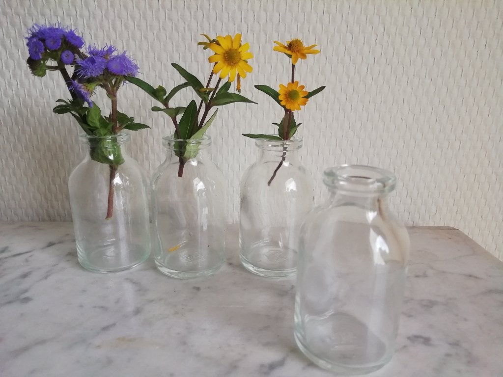 Glazen flesjes - vaasjes, mini, Ophalen of Verzenden