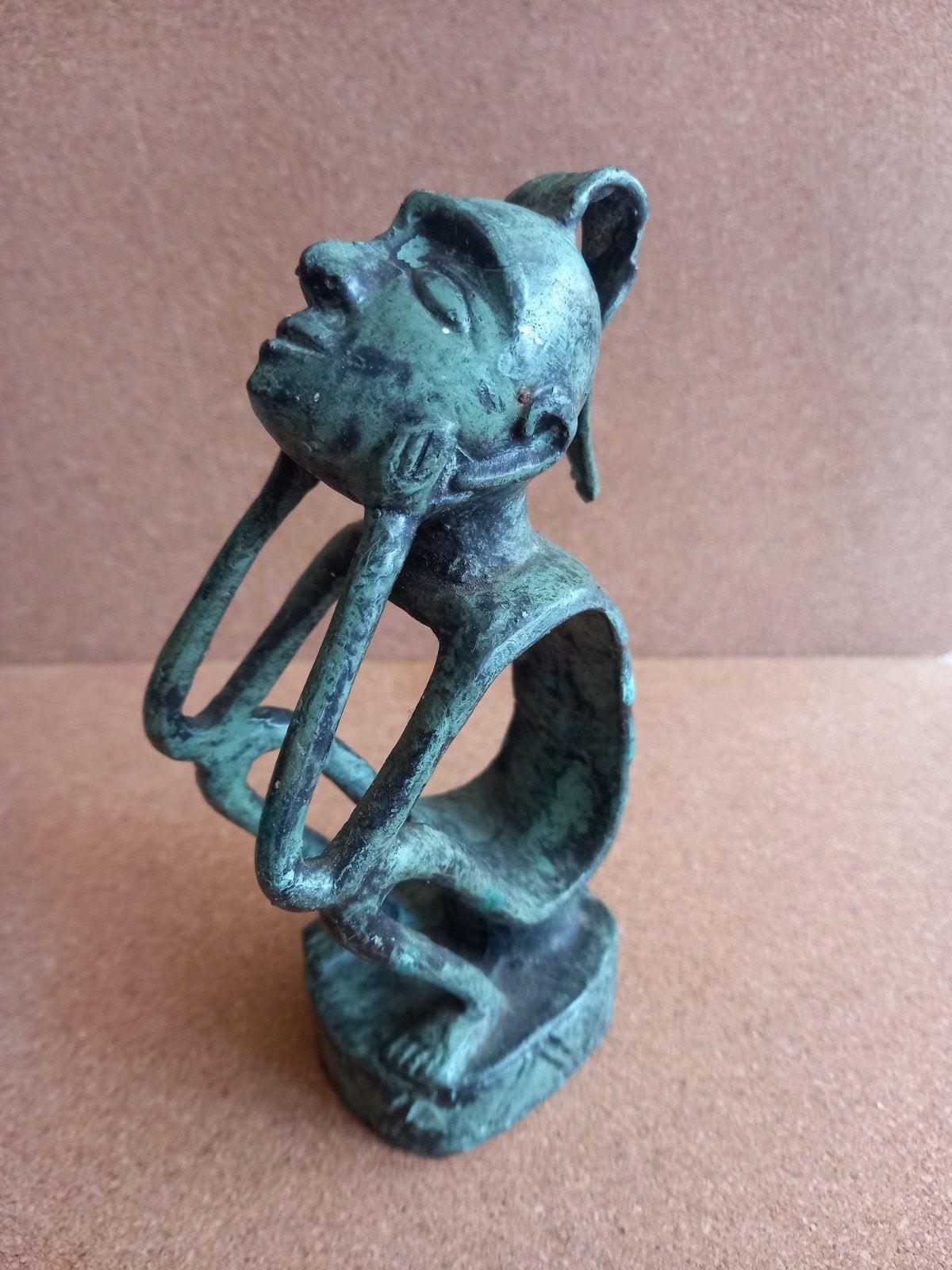 Vintage bronzen beeldje Leti, 14.5 cm, Antiek en Kunst, Kunst | Beelden en Houtsnijwerken, Minder dan 20 cm, Verzenden, Beeld
