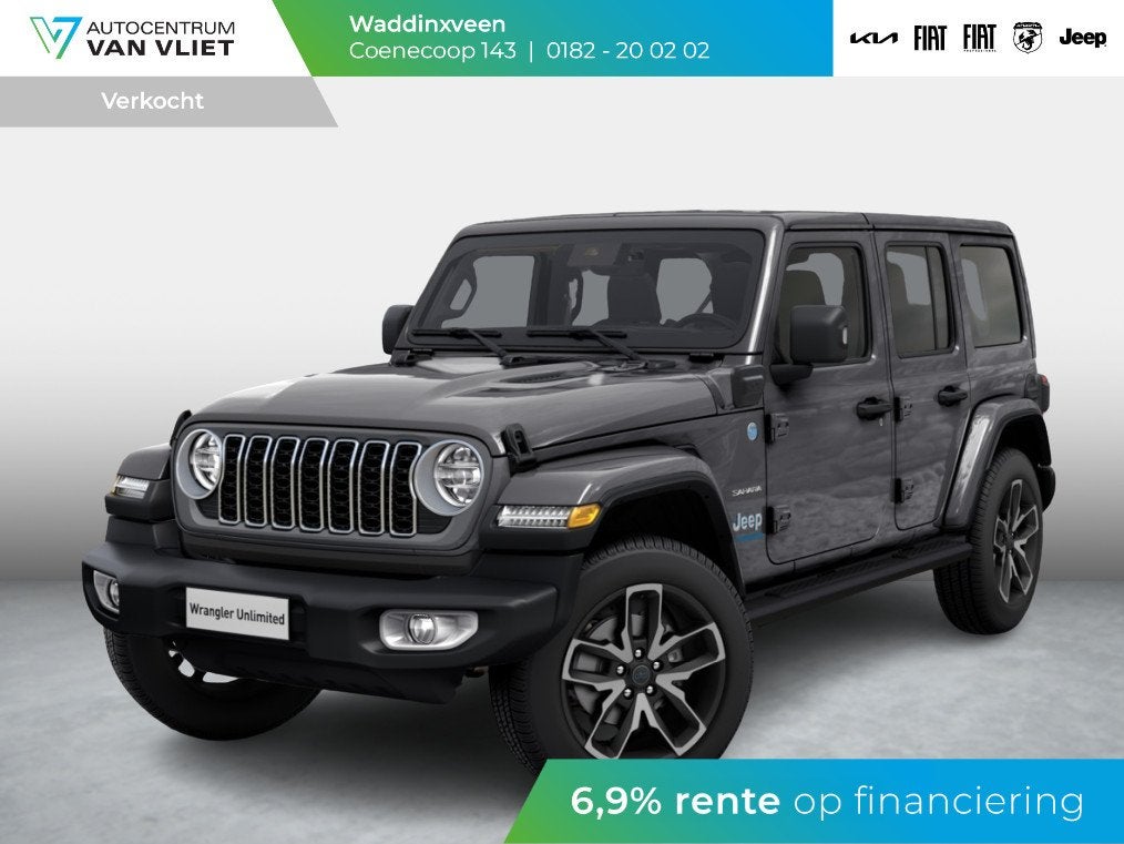 Jeep Wrangler Unlimited 4xe 380 Sahara | MY25 | 22" Brute ve, Automaat, 12 maanden, 1995 cc, 4 cilinders
