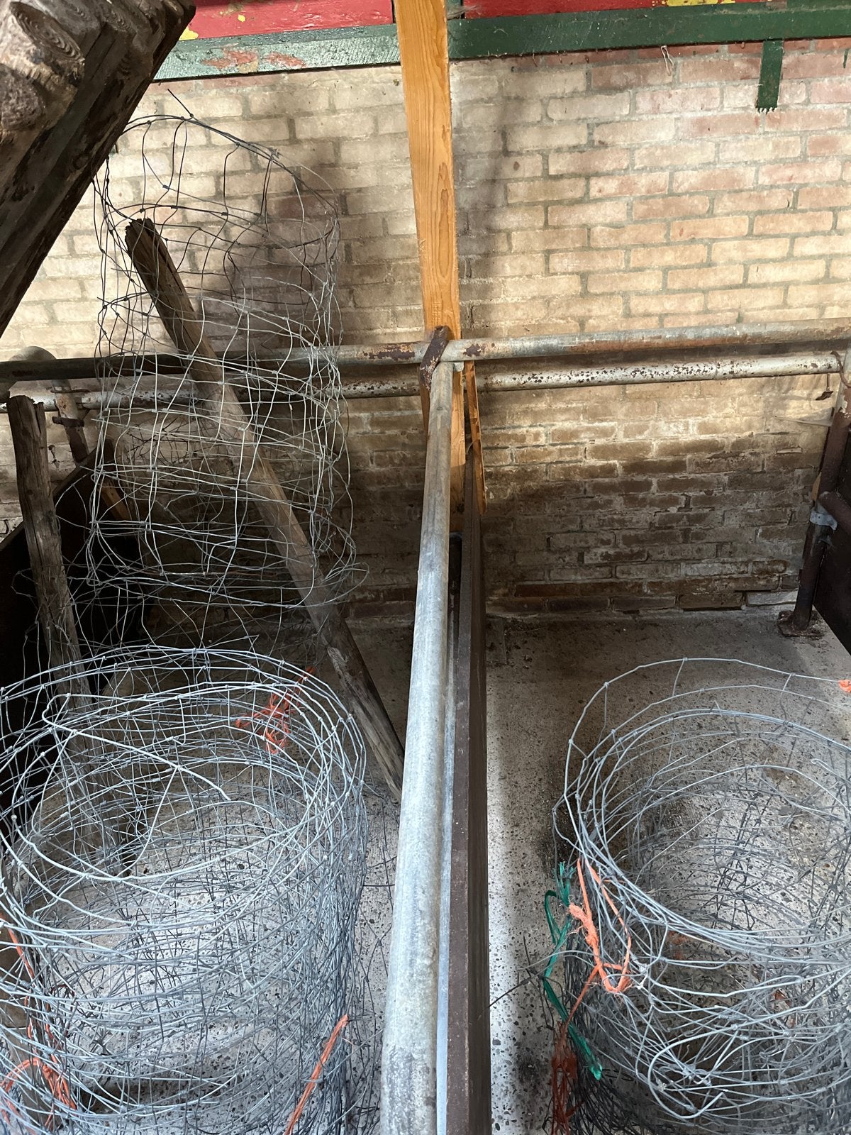 5 rollen ijzeren afrastering, Ophalen, Gebruikt, 20 meter of meer, Gaas