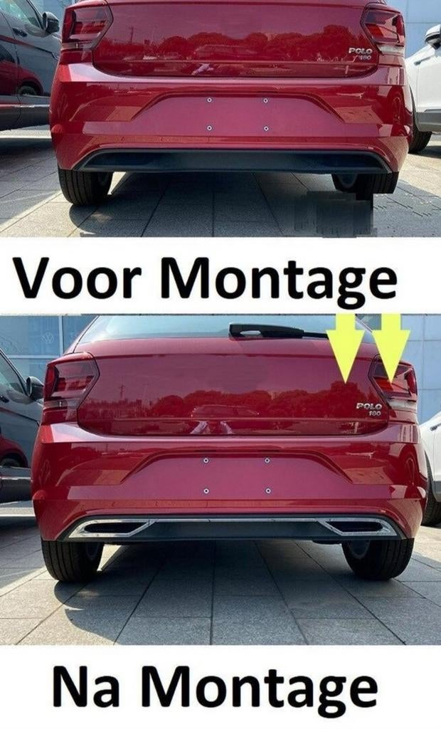R-Line Look Uitlaat Sierlijsten Chroom - VW Polo (2017+), Ophalen of Verzenden