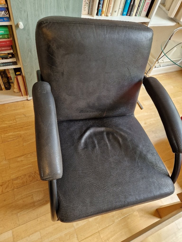 Dutch design fauteuil, Ophalen, Zo goed als nieuw, 50 tot 75 cm, Leer