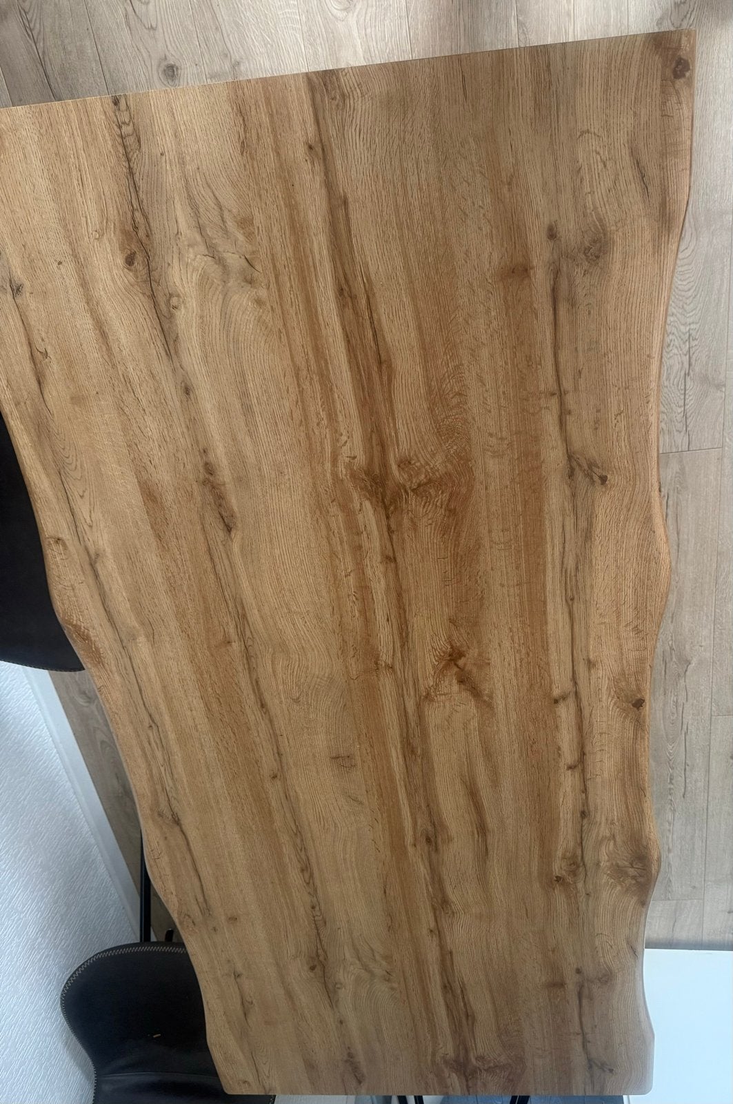 Eettafel met boomstamrand en X-onderstel (180x90 cm), Zo goed als nieuw, Vijf personen of meer, 150 tot 200 cm, Rechthoekig