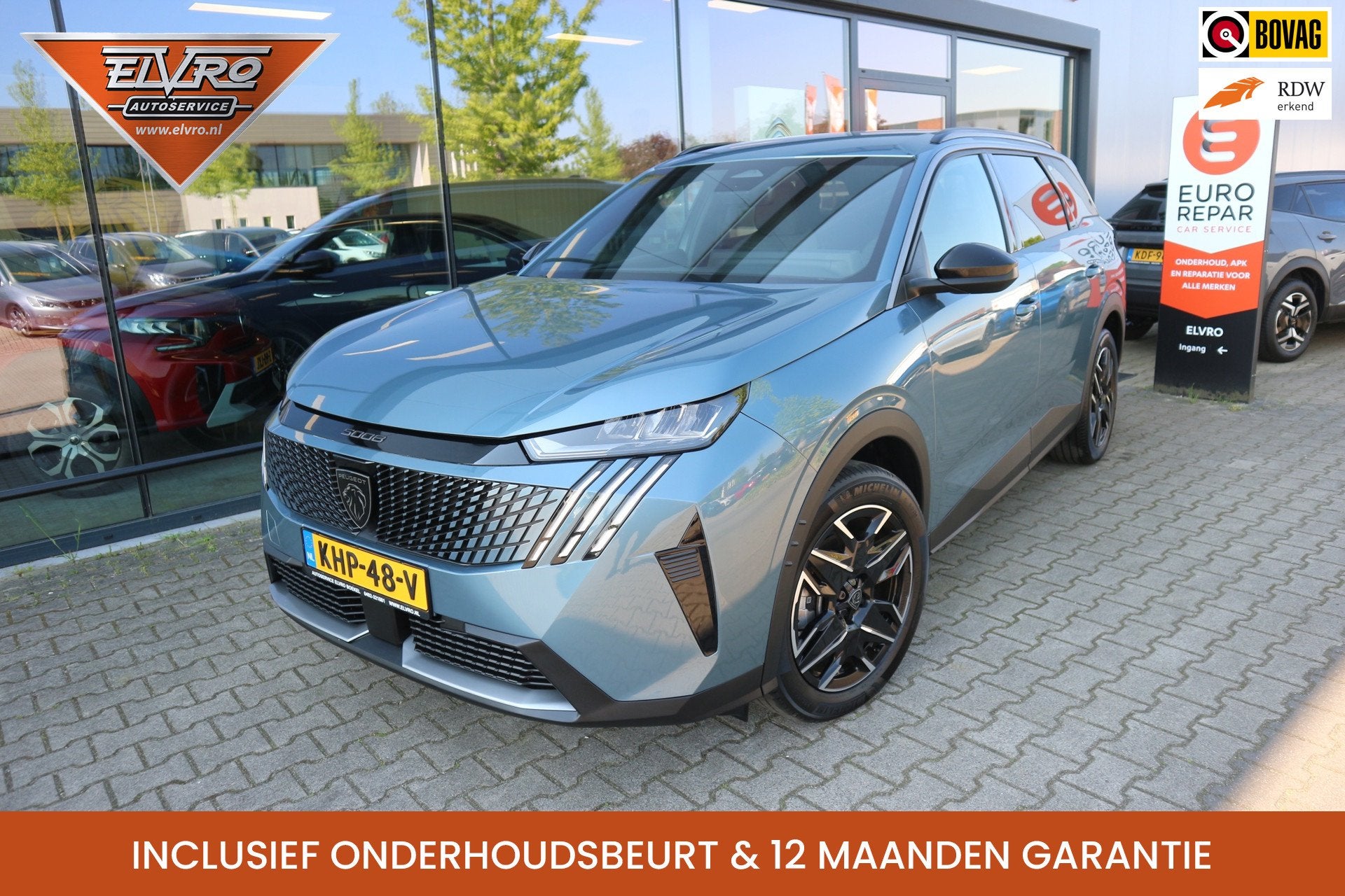 Peugeot 5008 1.2 Hybrid 145 Allure 7 ZITS CAMERA CRUISE KEYL, Auto's, Peugeot, 136 pk, Gebruikt, 1199 cc, Blauw