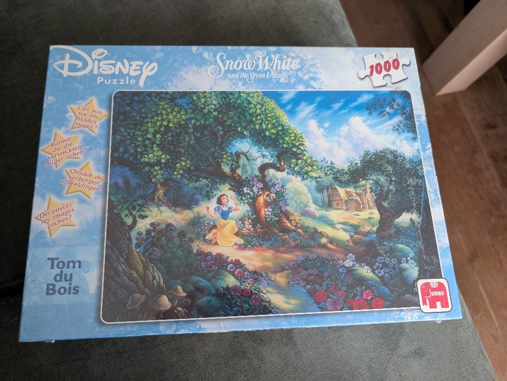 Puzzel Disney  - Sneeuwwitje - Tom du Bois - 1000 stukjes, Hobby en Vrije tijd, Ophalen of Verzenden, 500 t/m 1500 stukjes, Nieuw