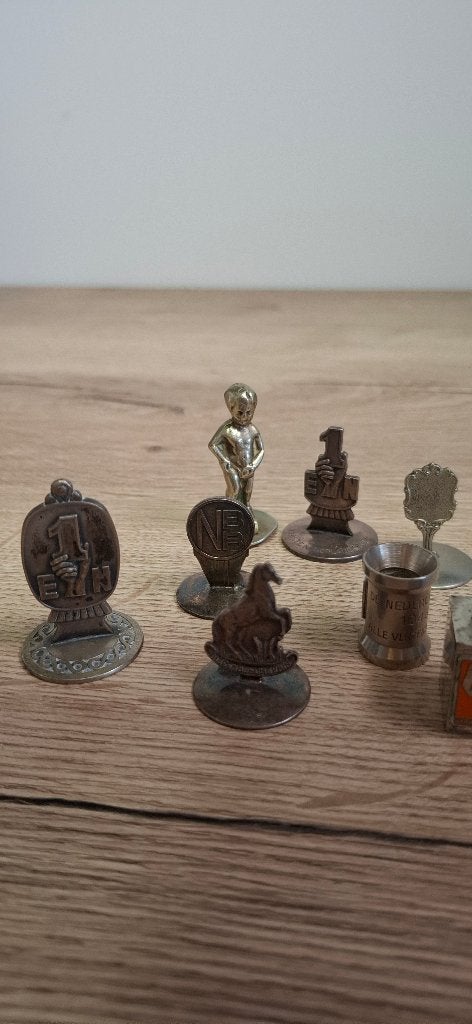 Lot vintage standaardjes en curiosa 8 stuks verzilverd, Ophalen of Verzenden