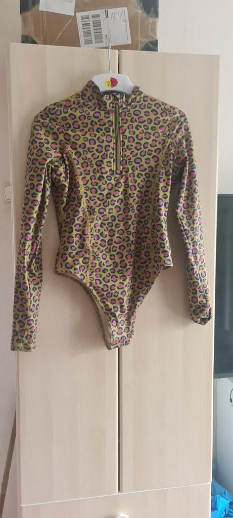 Bodysuit met lange mouwen en luipaardprint maat s, MIDI, Ophalen of Verzenden, Gedragen