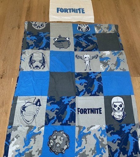 Leuk dekbedovertrek Fortnight, Gebruikt, Instopstrook, Blauw, Ophalen of Verzenden