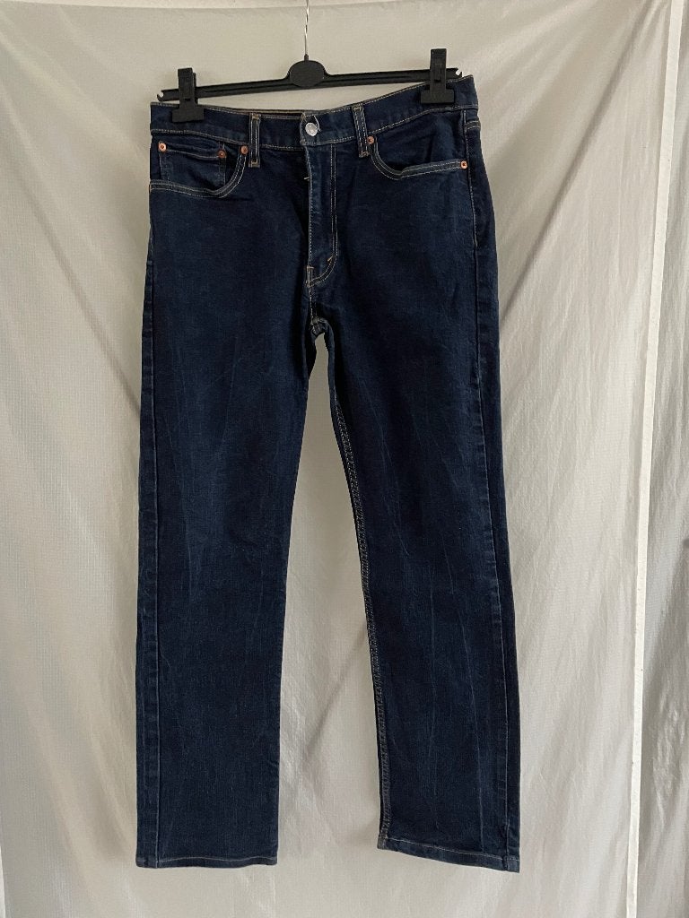 Levi's 514 straight fit jeans donkerblauw W34 L32, Levi's, Blauw, Ophalen of Verzenden, Zo goed als nieuw
