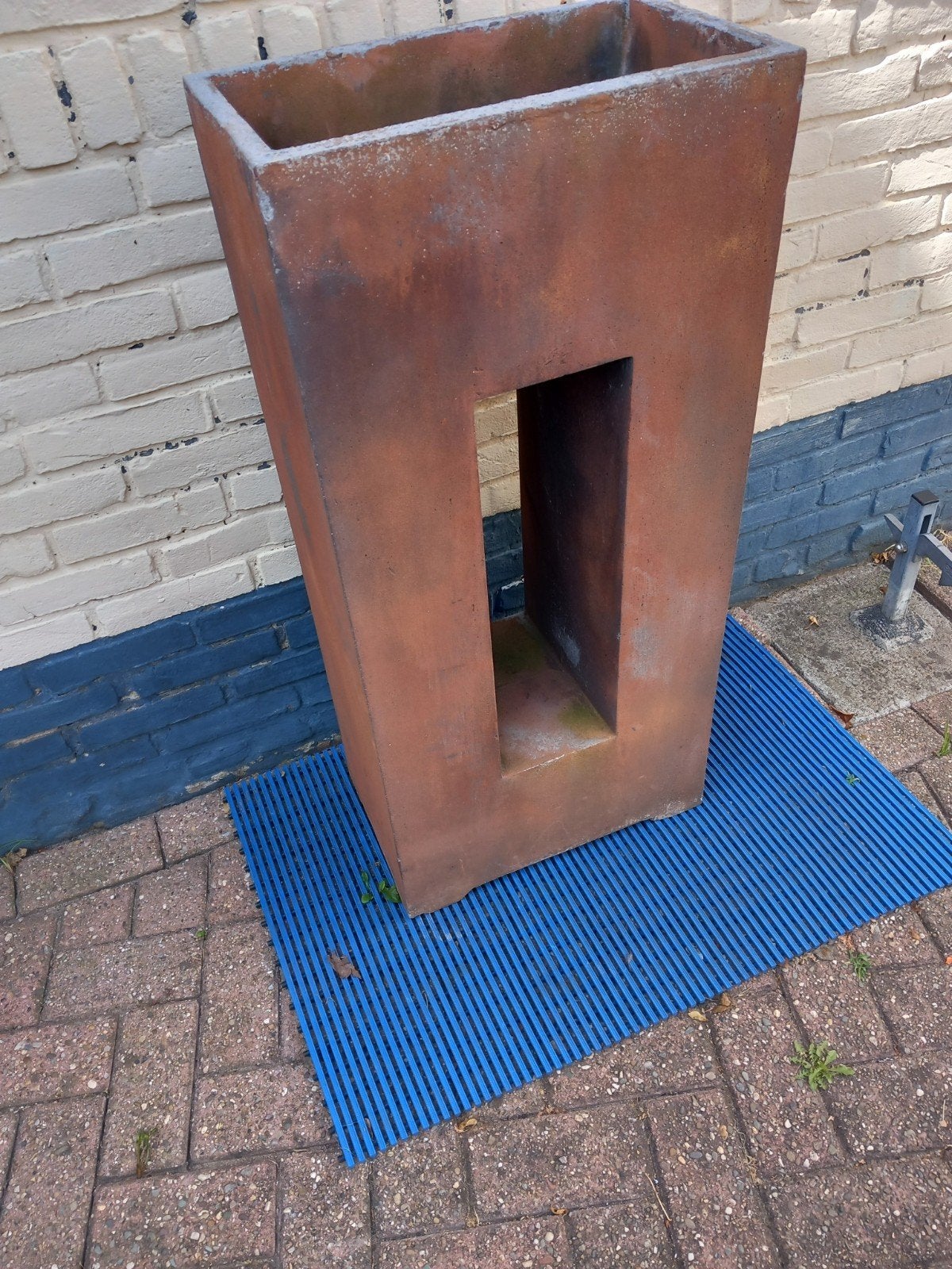 Roest look polyester plantenbak, Tuin en Terras, Bloembakken en Plantenbakken, Ophalen, Kunststof, Gebruikt, Minder dan 60 cm