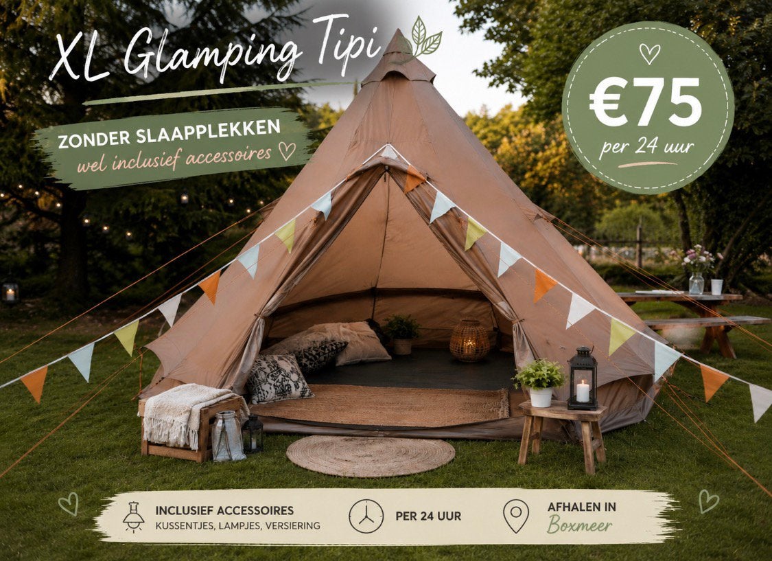 XL Glamping tent | Tipi slaapfeestje te huur, Ophalen, Zo goed als nieuw, Overige