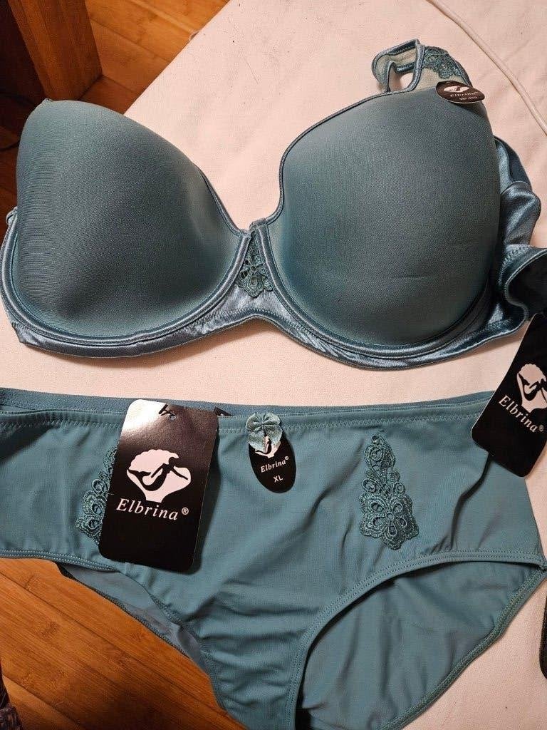 Elbrina BH en Slip Set - Blauwgroen, Elbrina, Ophalen of Verzenden, Groen, Setje