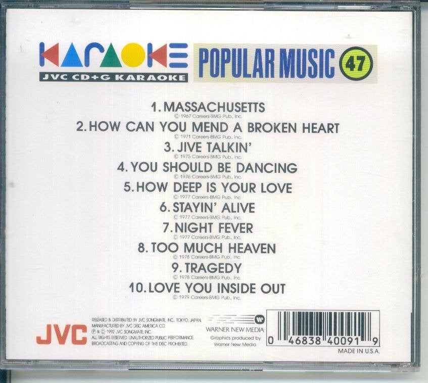 cd van Karaoke Popular Music 47 [ jvc CD+G], Verzenden, Zo goed als nieuw