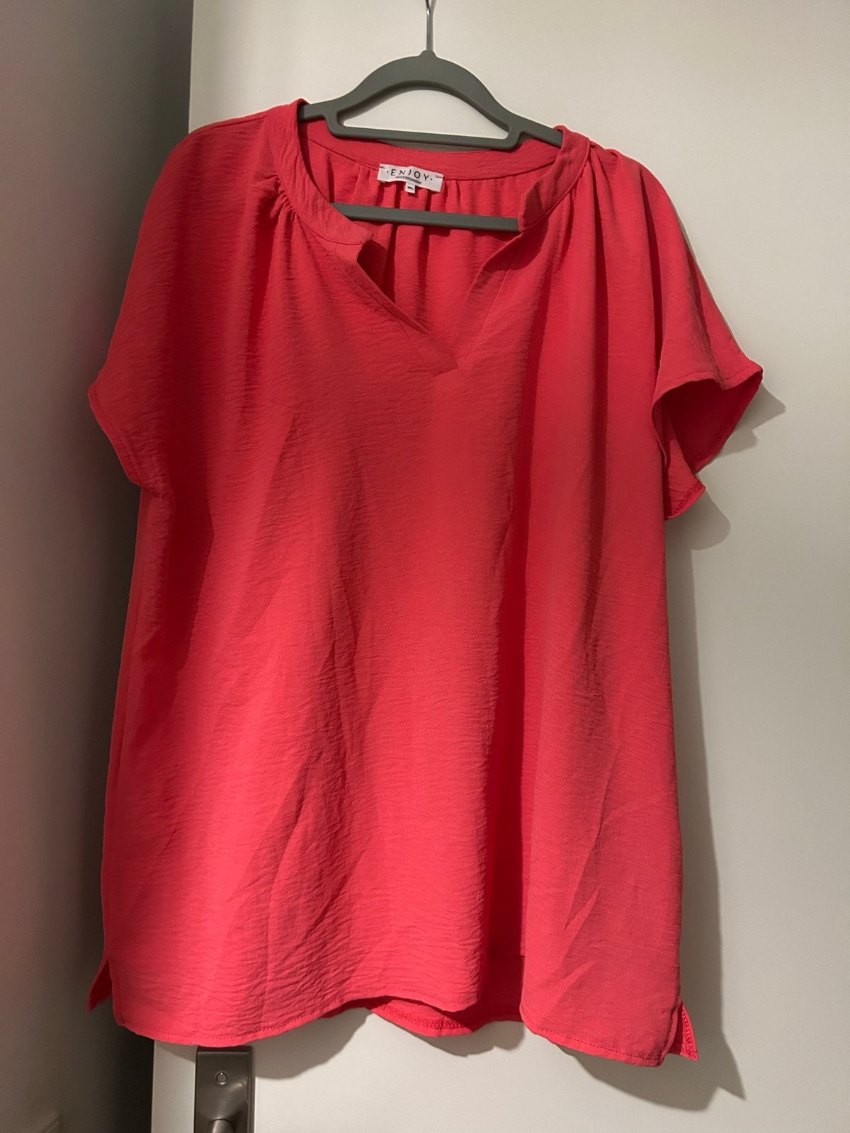 Enjoy Dames T-shirt XXL - Koraalrood met korte mouw, Maat 46/48 (XL) of groter, Oranje, Ophalen of Verzenden, Korte mouw