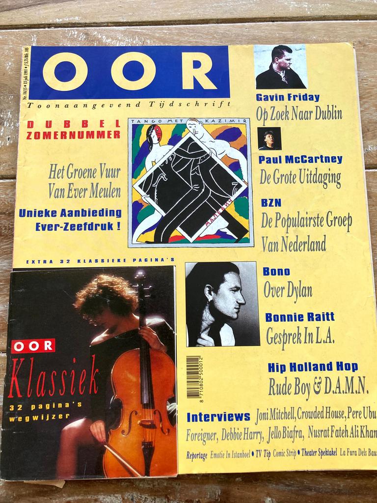 OOR Magazine 1991 BZN Crowded House BONO Paul McCartney UBU, Boeken, Ophalen of Verzenden, Muziek, Film of Tv