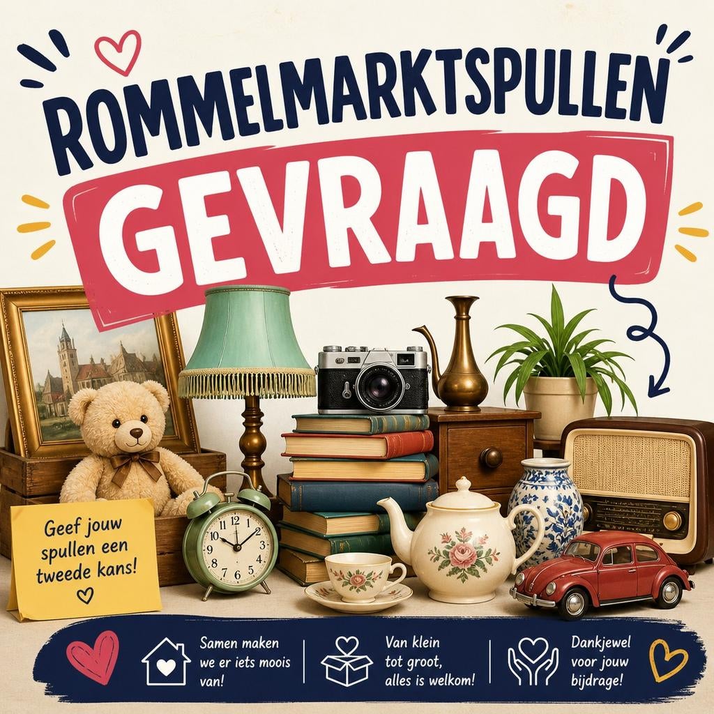 GEVRAAGD: Rommelmarktspullen en Partijgoederen. Heb jij nog, Ophalen, Nieuw