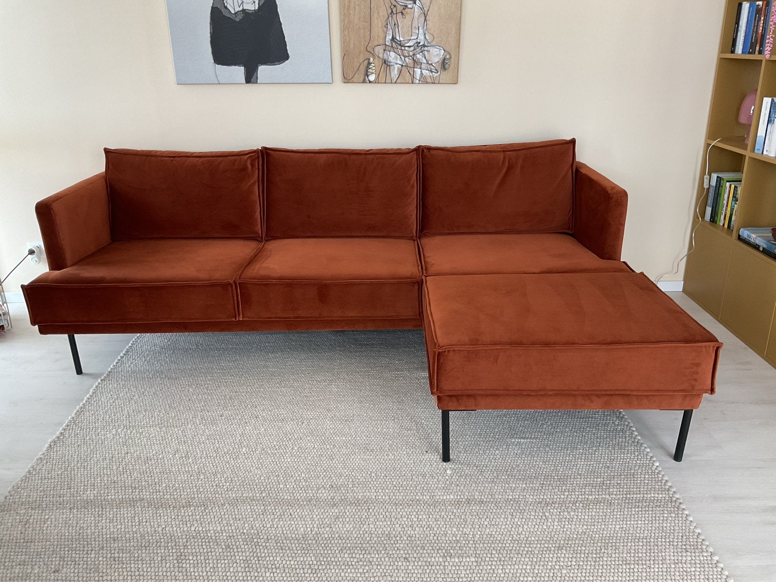 Sissy-Boy The Dutches velvet 3,5-zitsbank Juke roest, Ophalen, Minder dan 75 cm, Zo goed als nieuw, Rechte bank