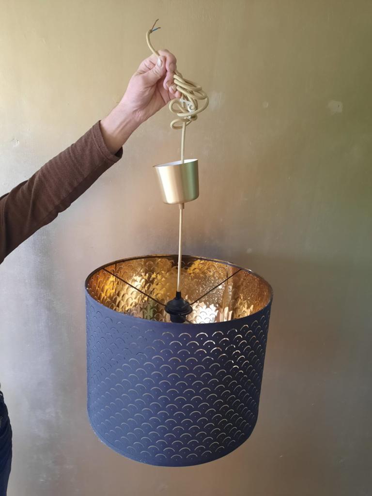 Hanglamp, Huis en Inrichting, Lampen | Hanglampen, Ophalen, Zo goed als nieuw, Metaal, Minder dan 50 cm