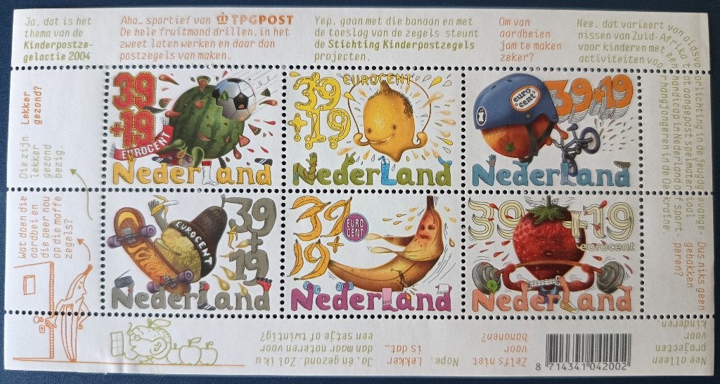 Velletje postzegels – kinderpostzegels 2004, Postzegels en Munten, Verzenden, Postfris