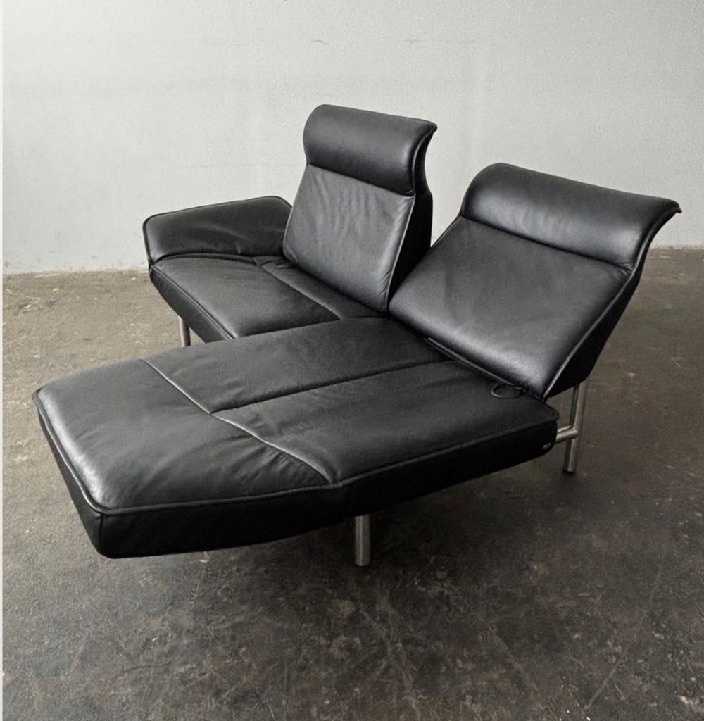 Bank De Sede DS450 bank relax design zwart leer als Nieuw, 150 tot 200 cm, Tweepersoons, Ophalen of Verzenden, Zo goed als nieuw
