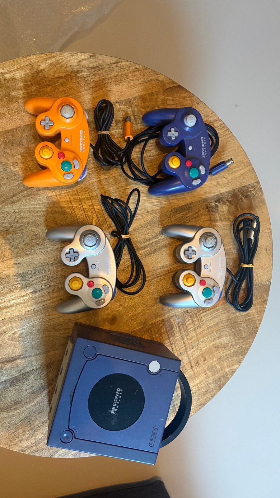 Gamecube console en controllers los te koop, Paars, Ophalen of Verzenden, Zo goed als nieuw, Met GameBoy player