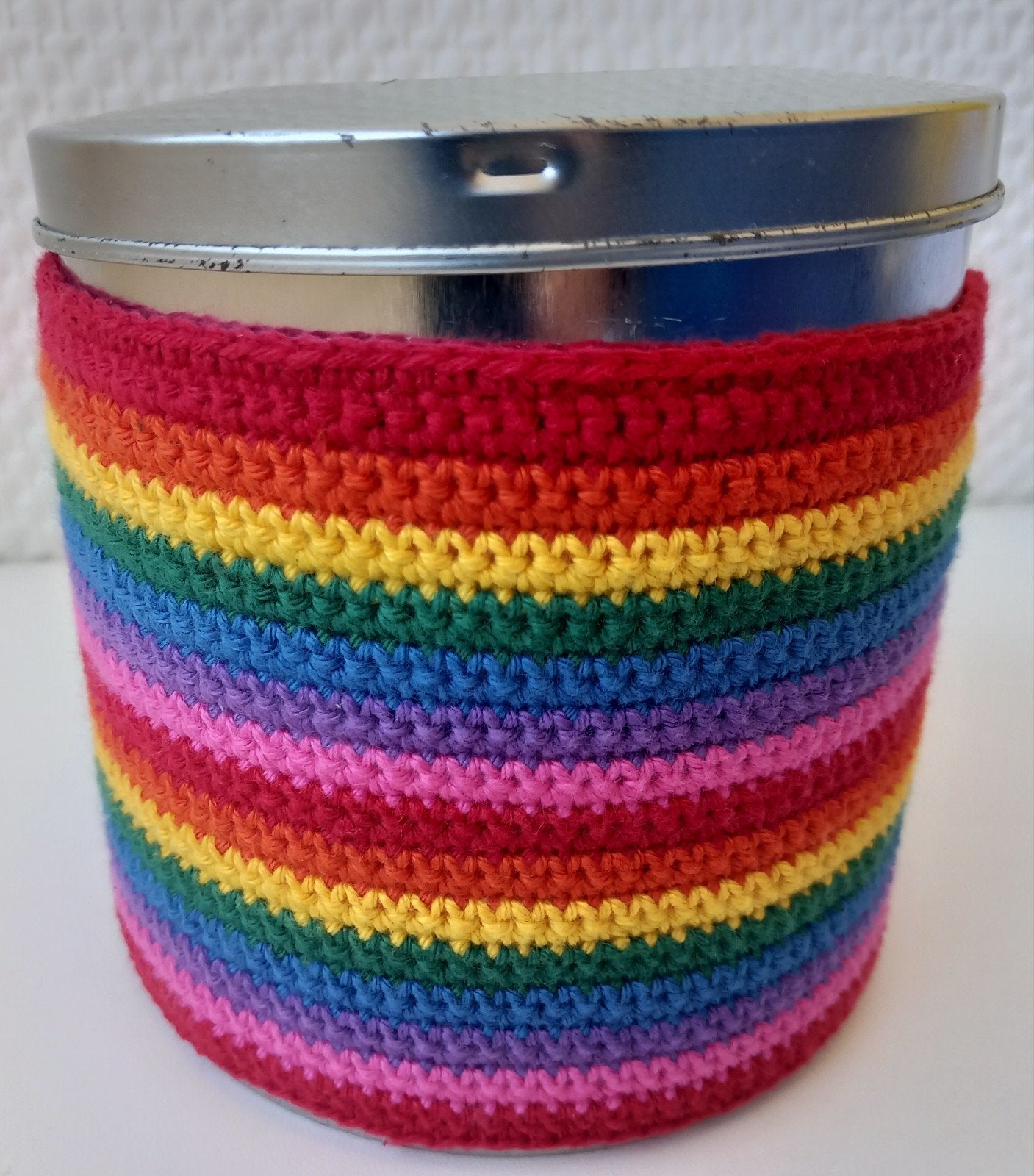 Gondas Creaties Retro opbergblik Regenboog gestreept katoen, Ophalen of Verzenden, Nieuw
