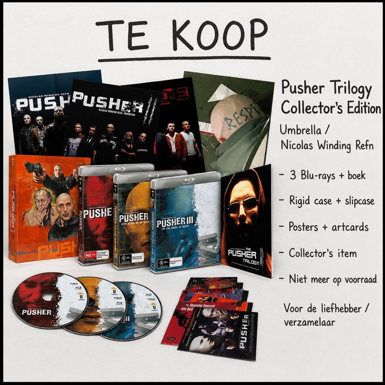 Pusher Trilogy Collector's Edition Blu-ray Boxset, Cd's en Dvd's, Blu-ray, Ophalen of Verzenden, Zo goed als nieuw, Boxset