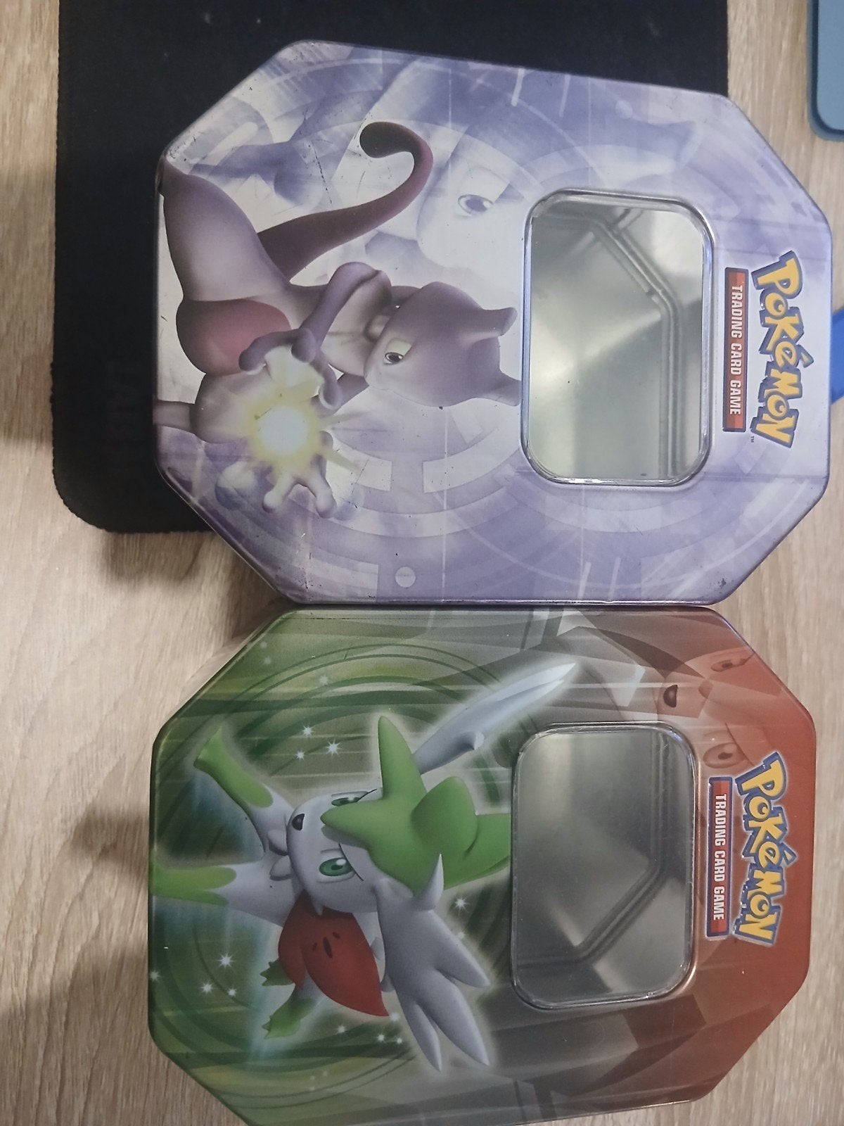 Pokémon TCG Blikken: Mewtwo & Shaymin (2 stuks), Ophalen of Verzenden, Gebruikt, Overige typen