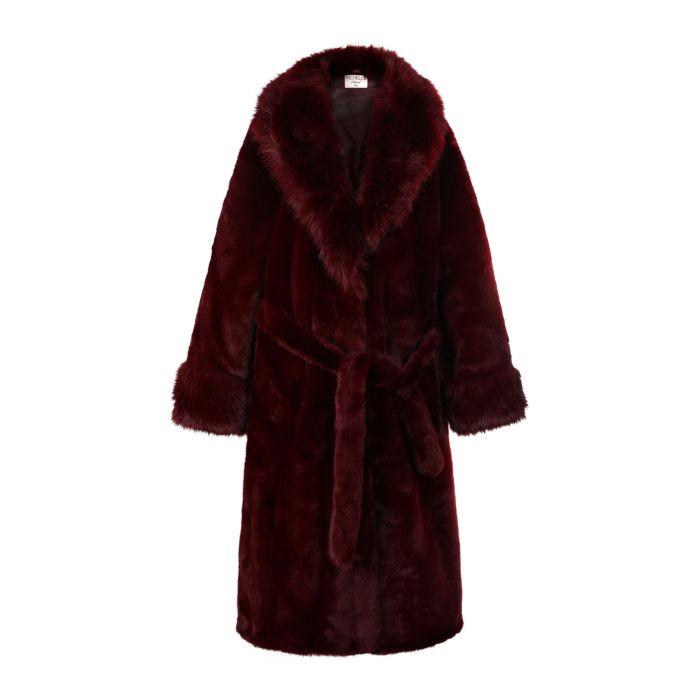 Bordeaux lange winterjas, Ophalen of Verzenden, Nieuw, Maat 42/44 (L), Rood