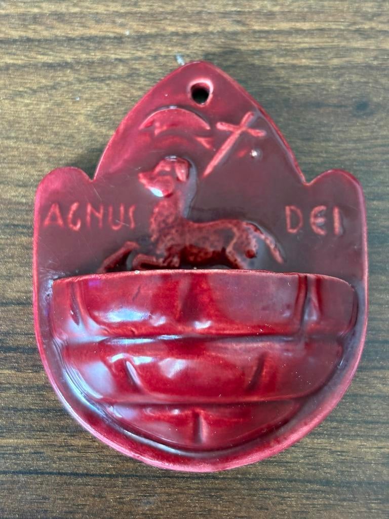 Agnus Dei wijwater bakje, Antiek en Kunst, Ophalen of Verzenden