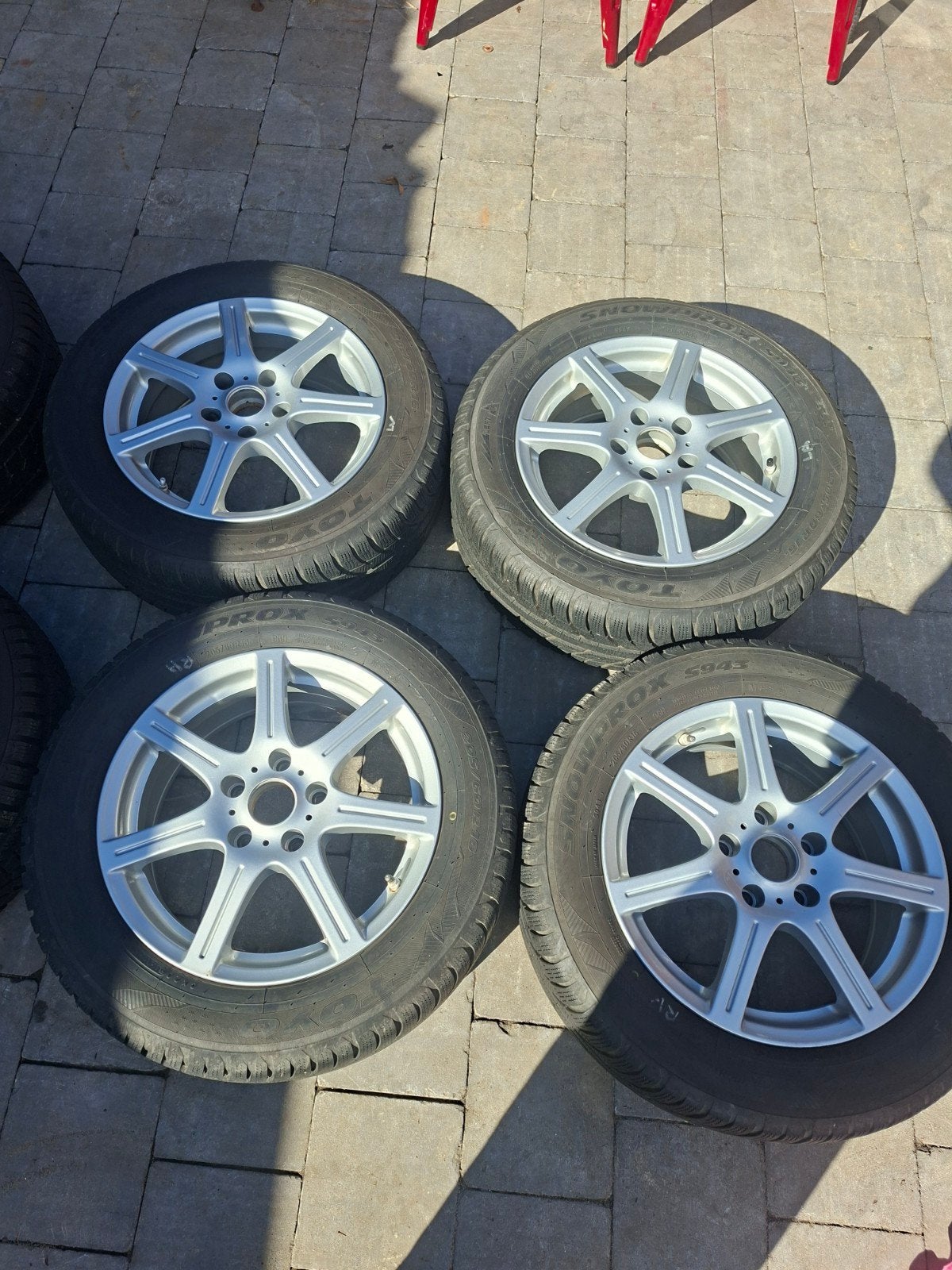 alu velgen(KIA) 5x114 ET 40 .205/60R16 winterbanden, Ophalen, Gebruikt, 16 inch, Banden en Velgen