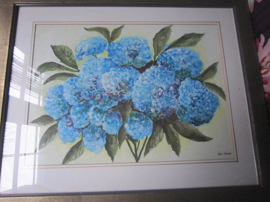 Cor Lieve, 2 Mooie schild. Hortensias en Papegaai in lijsten, Antiek en Kunst, Ophalen, Dieren