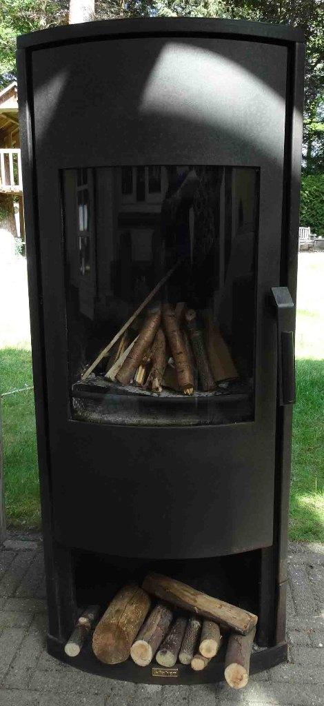 Faber Vaska Flame hout/gas voor onder de overkapping., Ophalen, Gebruikt, Vrijstaande haard, Houthaard
