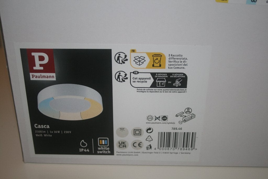 NIEUW !! in doos Paulmann LED-plafondlamp Casca badkamer, Ophalen of Verzenden, Nieuw