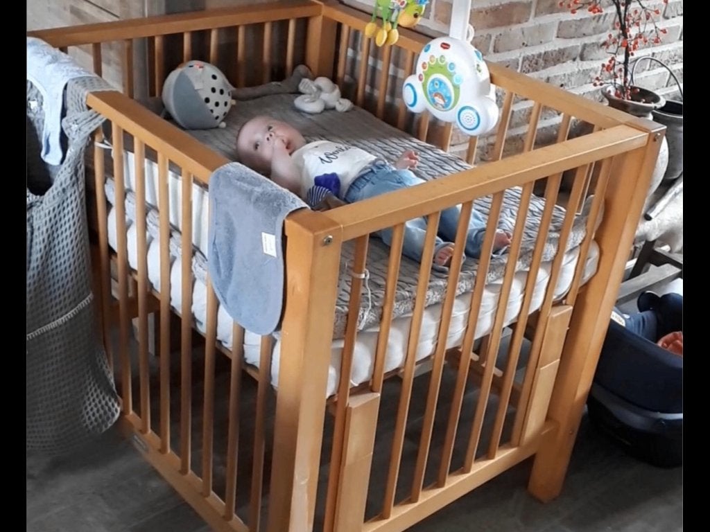 Bopita box in hoogte verstelbaar met boxmatras en hoes, Kinderen en Baby's, Ophalen, Gebruikt, Vierkant, In hoogte verstelbaar