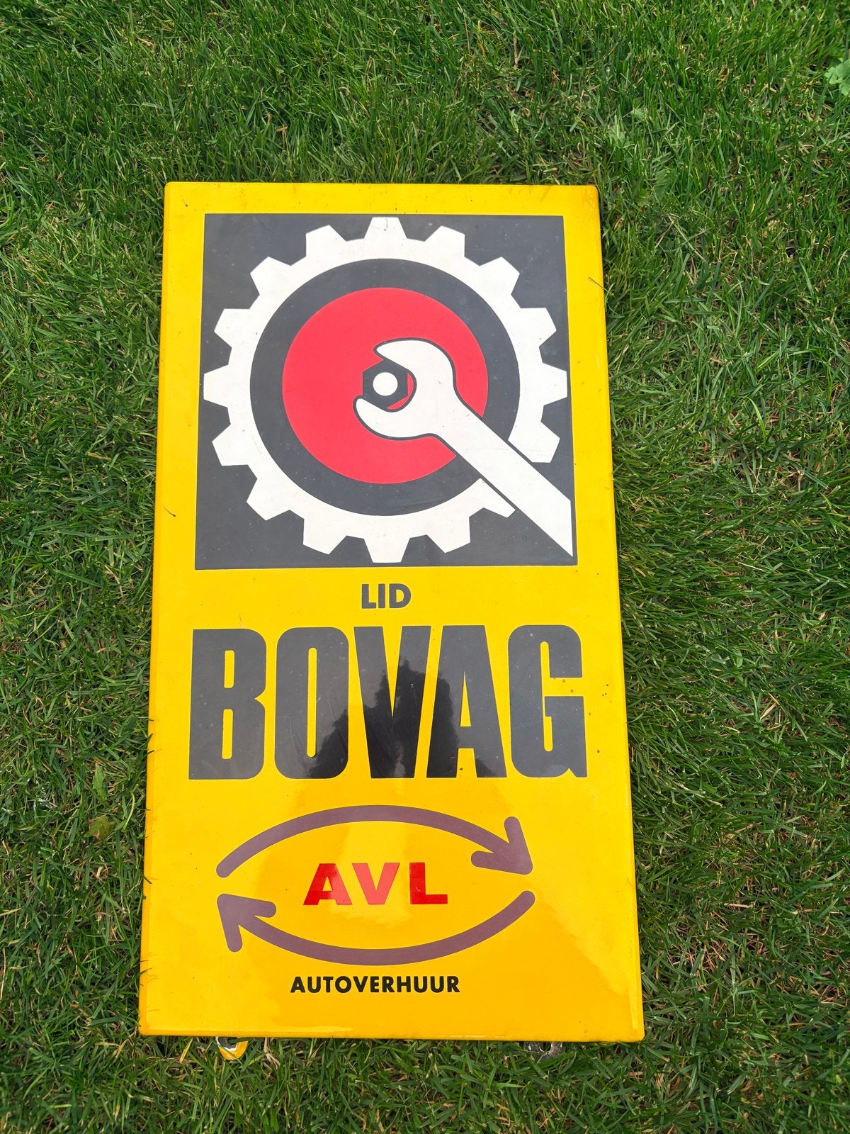 Vintage BOVAG AVL Autoverhuur reclamebord, Ophalen of Verzenden