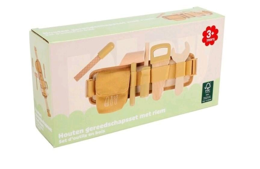 NIEUW: Houten gereedschapsset met riem, Kinderen en Baby's, Speelgoed | Houten speelgoed, Ophalen of Verzenden, Nieuw, Overige typen
