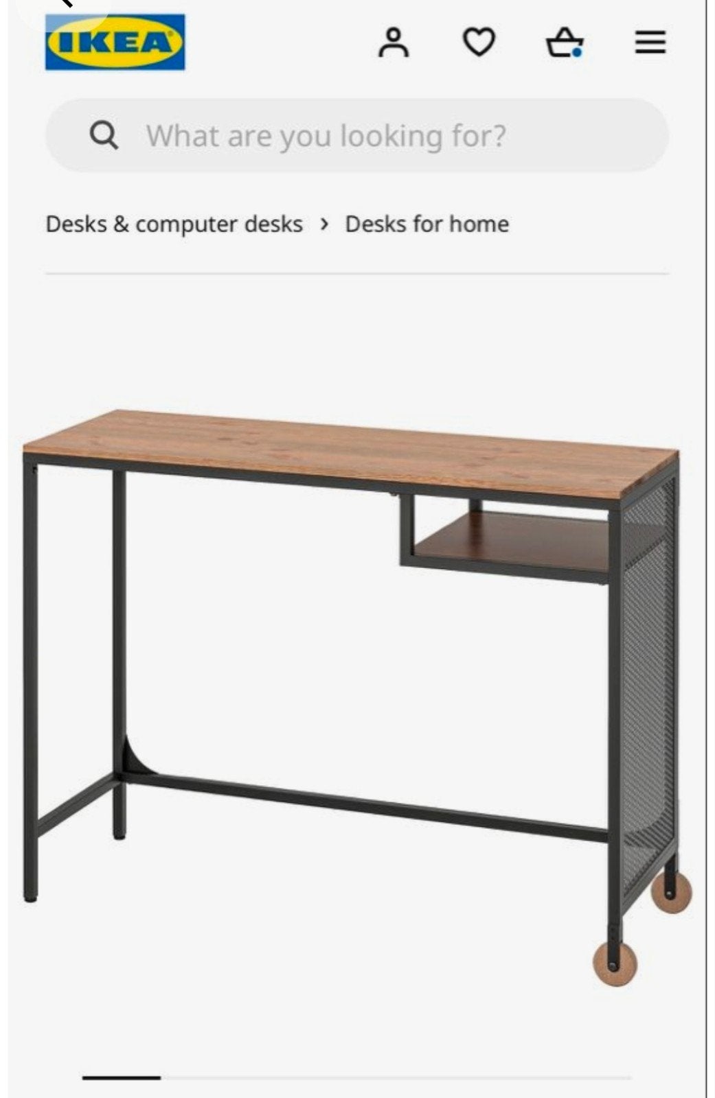 IKEA FJÄLLBO laptoptafel/bureau - Industrieel design, Ophalen, Hout, Bruin, Zo goed als nieuw