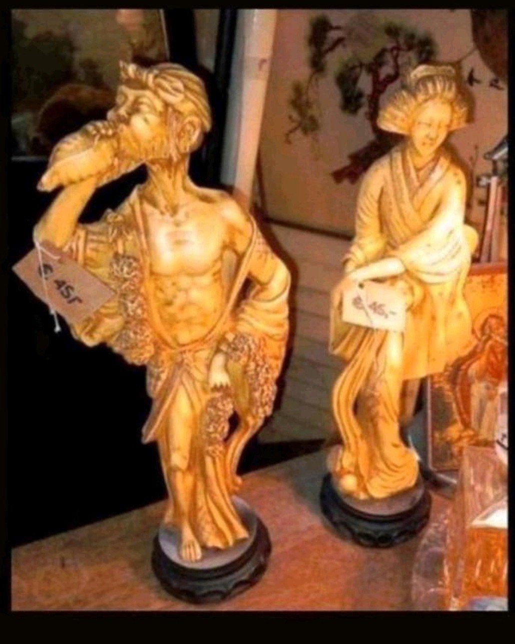 Oosterse Beelden Resin - Set van 2, Antiek en Kunst, Ophalen of Verzenden, Handgemaakt, 20 - 50 cm, Beeld