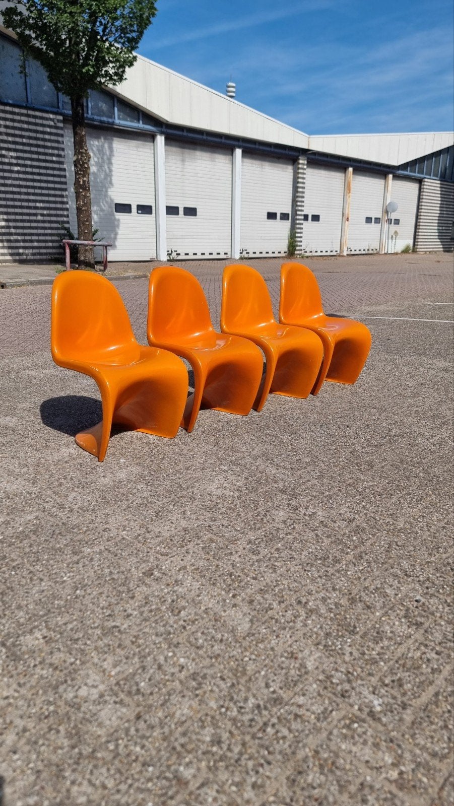vintage panton stijl stoelen kunststof ,space age, Huis en Inrichting, Stoelen, Kunststof, Gebruikt, ,, Ophalen of Verzenden